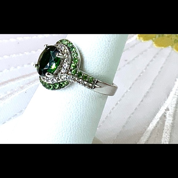 Rare Tsavorite Garnet, Chrome Diopside,Zircon Ring - Picture 7 of 7